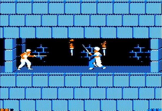 《Prince of Persia》(Apple II,1989)的游戏画面